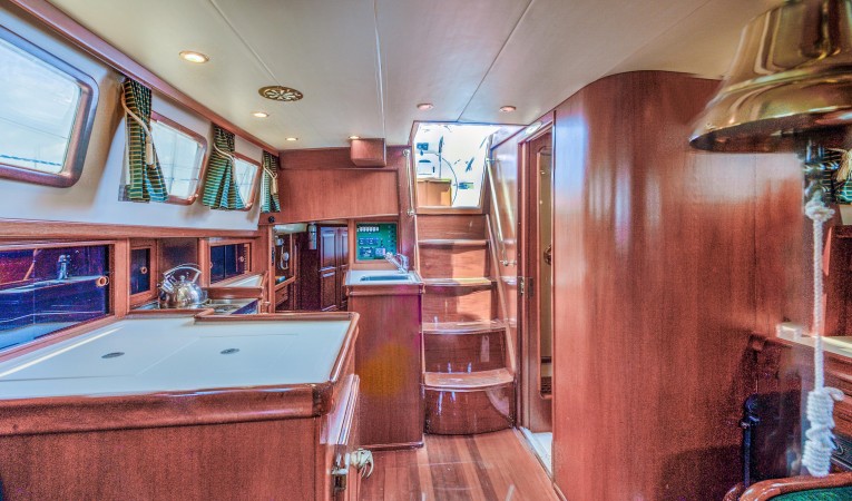 42 Westsail Salon looking at Companion Way