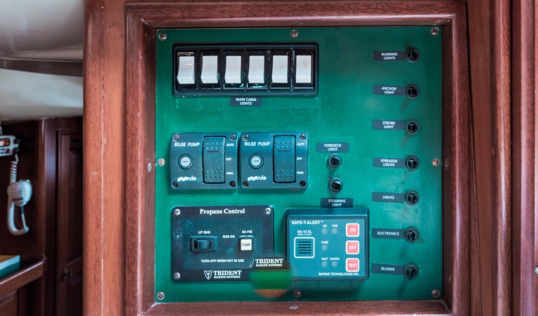 42 Westsail 2nd Sub panel at Entry, lights & Bilge