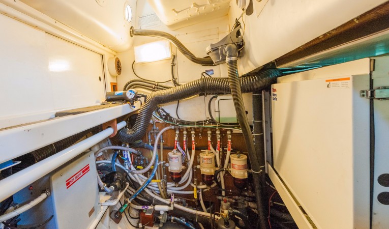 42 Westsail Standup Engine room - well planned