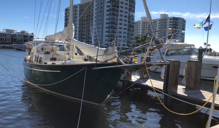 42 Westsail At Delray Beach in the slip