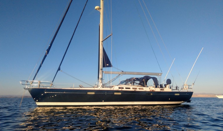 57 Beneteau At Anchor Port Side