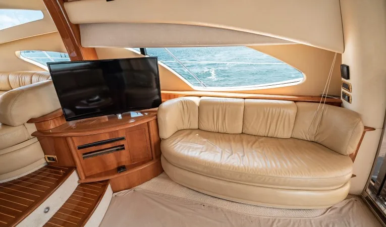 62 Azimut Salon Stbd Seating and TV
