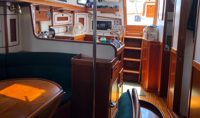 54 Little Harbor from salon, aft view towards the galley