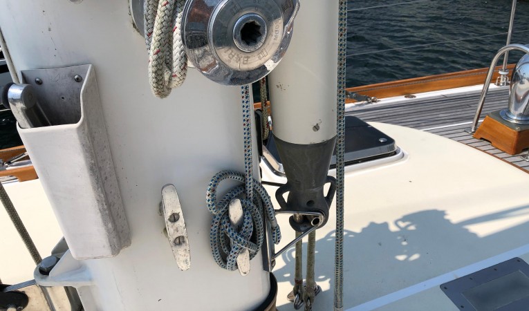 54 Little Harbor Mast detail and spinnaker boom