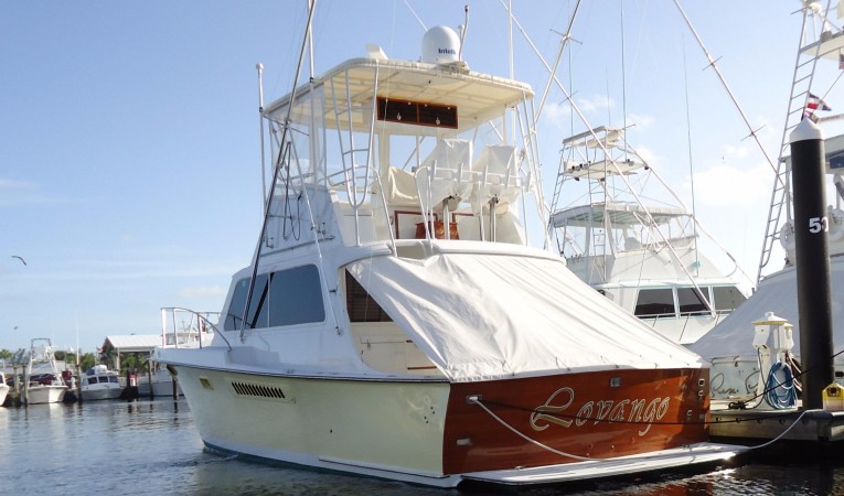 41 Hatteras Faux Teak Transom