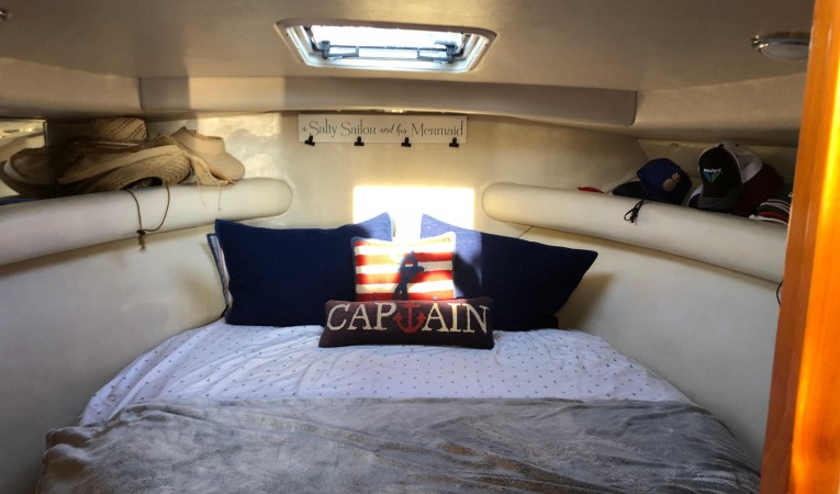 34 Riviera Forward cabin with Walk-Around Berth