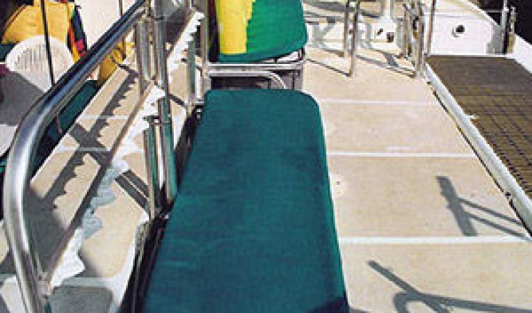 65 Woodwind Kurt Hughes Custom Catamaran Aft Cockpit w/ Lowering Dive Platform