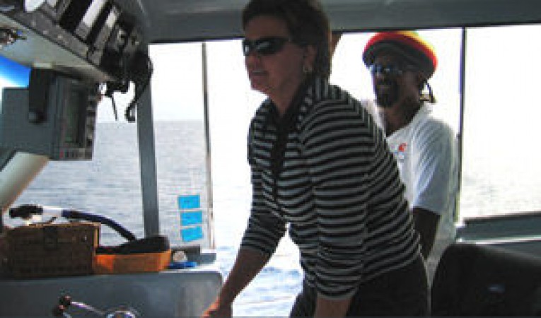 65 Woodwind Kurt Hughes Custom Catamaran Helm