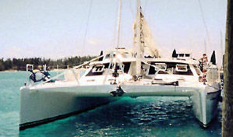65 Woodwind Kurt Hughes Custom Catamaran Bow