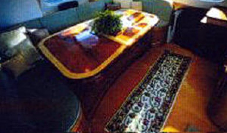 65 Woodwind Kurt Hughes Custom Catamaran Dinette/Saloon