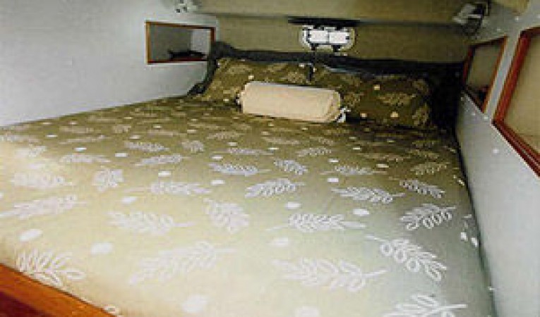 65 Woodwind Kurt Hughes Custom Catamaran Cabin