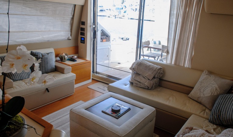 60 Azimut Salon Looking Aft