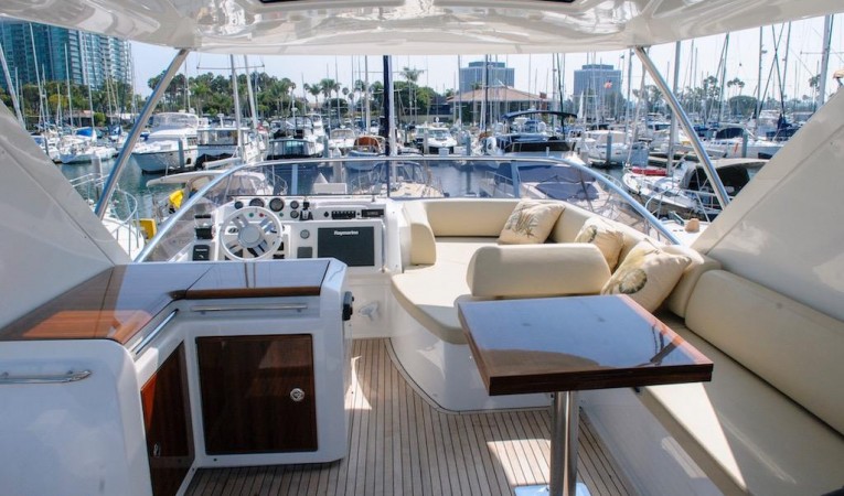 60 Azimut Flybridge Looking Forward w Wet Bar