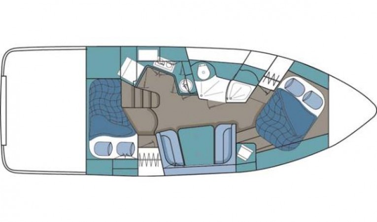 34 Cruisers Yachts Manufacturer Provided Image: Standard layout.