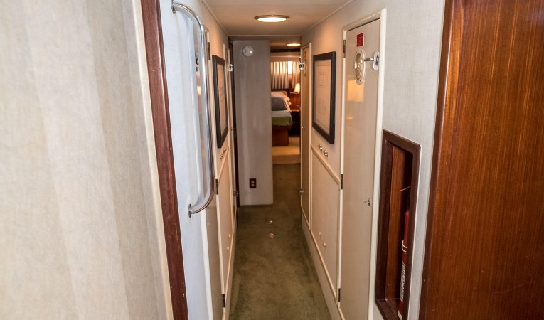 54 Hatteras Companionway to Enginerooms, Master and Guest Stateroom