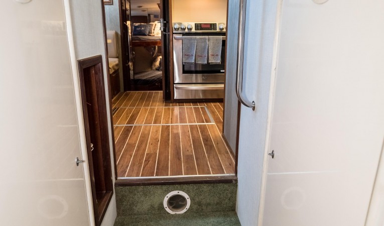 54 Hatteras Facing Forward from Companionway