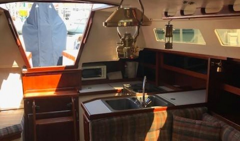 38 Catalina Companionway and galley