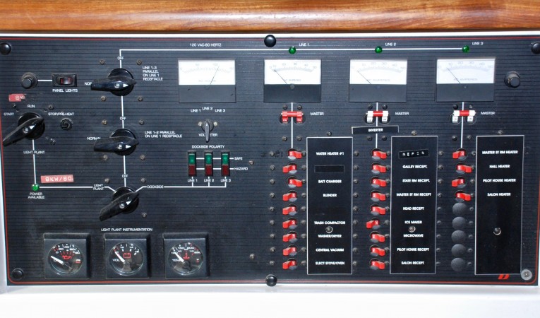 45 Bayliner Breaker Panel in Pilothouse