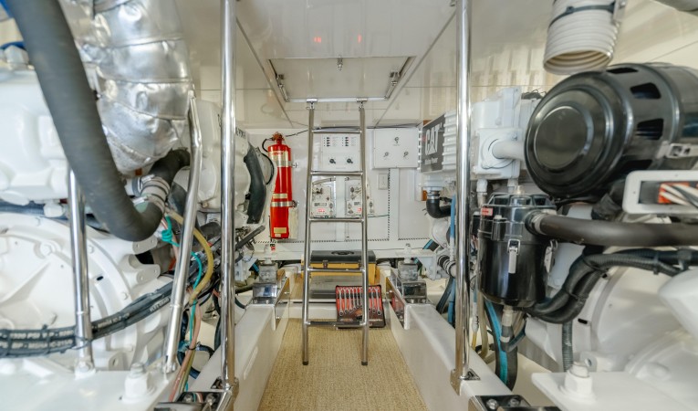 52 Ocean Alexander Engine Room Forward