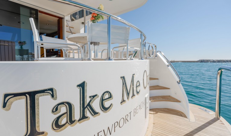 52 Ocean Alexander Teak Boarding Platform and Steps to Teak Aft Deck