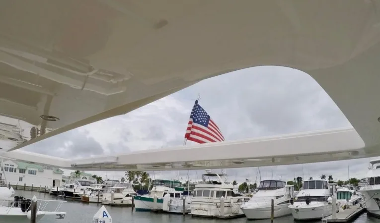 60 Pearl Electric Sun Shade Open over Cockpit Table