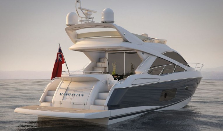53 Sunseeker Manufacturer Provided Image: Sunseeker Mahattan 53 Navy Hull Stern