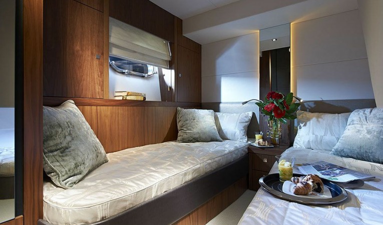 53 Sunseeker Manufacturer Provided Image: Sunseeker Mahattan 53 Guest Cabin