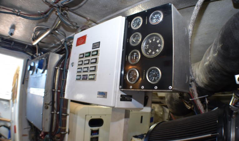 65 Hatteras Engine Room