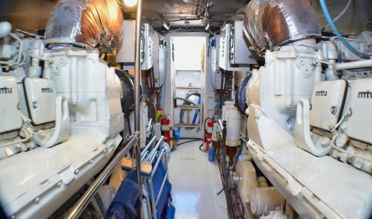 65 Hatteras Engine Room