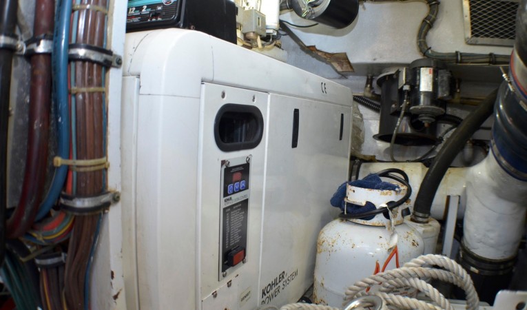 65 Hatteras Engine Room