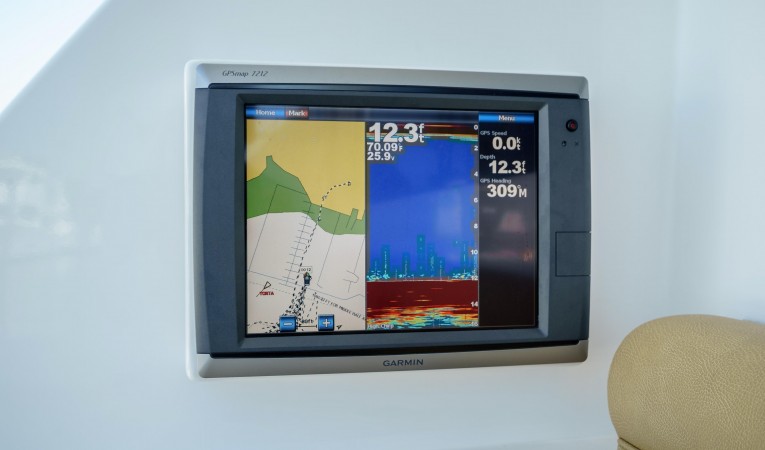 61 Viking Garmin GPS in Cockpit