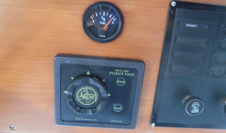 38 Grand Banks ACR spotlight control. New fuel gauge