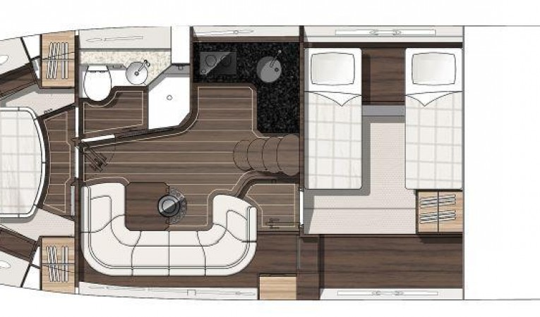 40 Sunseeker Manufacturer Provided Image: Thumbnail Sunseeker Portofino 40 Lower Deck Layout Plan