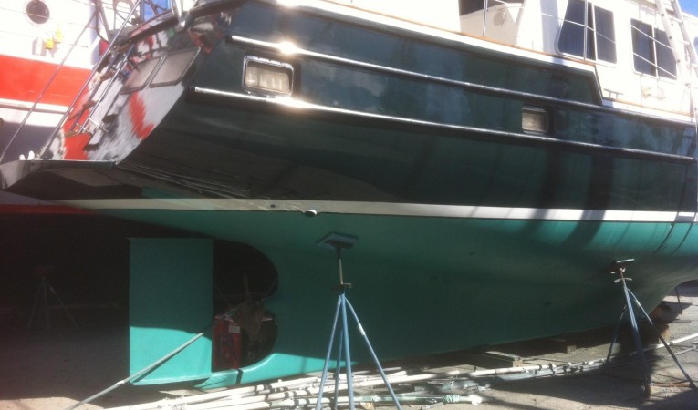 57 Wellington Protected Rudder - keel