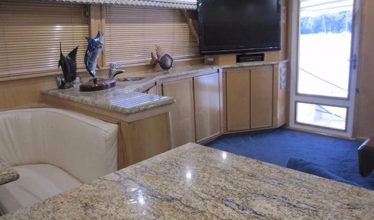 60 Bertram Main Salon Looking Aft