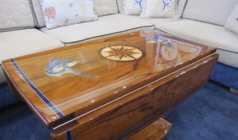 60 Bertram Main Salon Custom Teak Table