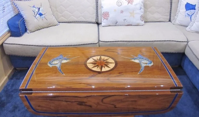 60 Bertram Main Salon Custom Teak Table