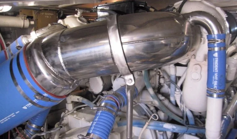 60 Bertram Port Engine Exhaust