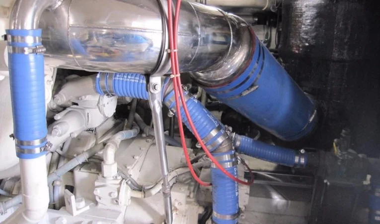 60 Bertram Starboard Engine Exhaust