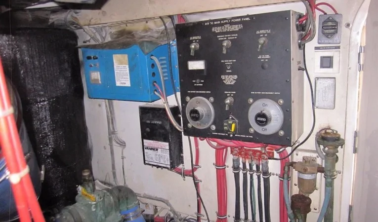 60 Bertram Engine Room Battery Isolators