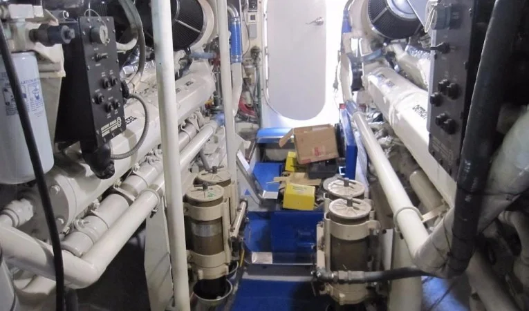 60 Bertram Engine Room Aft