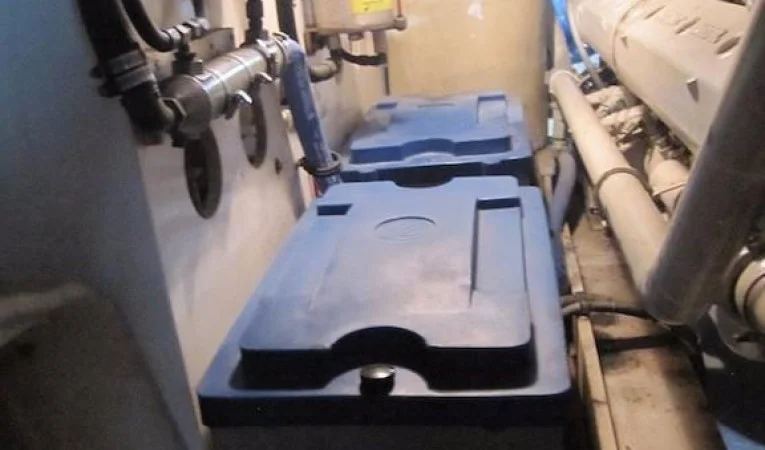 60 Bertram Starboard Engine Outboard Side