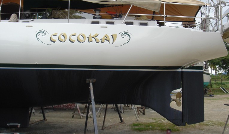 64 Custom Schooner Cutaway aft underbody