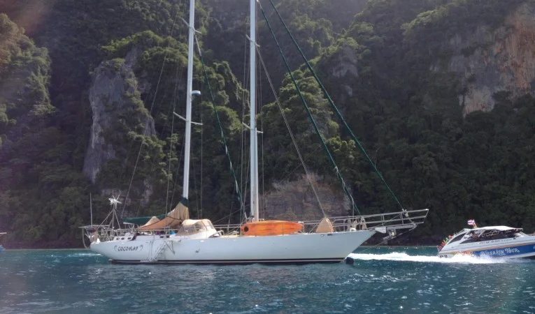 64 Custom Schooner At Anchor