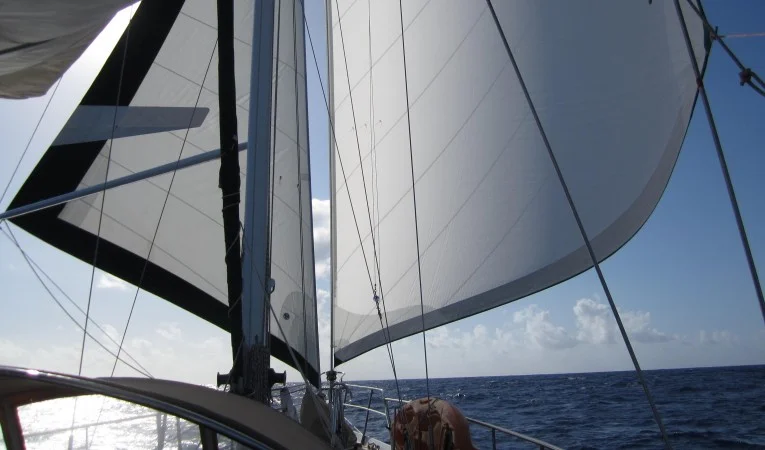64 Custom Schooner Wing and Wing Headsails Downwind
