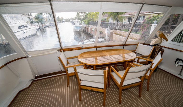 63 Hatteras Aft Deck Table