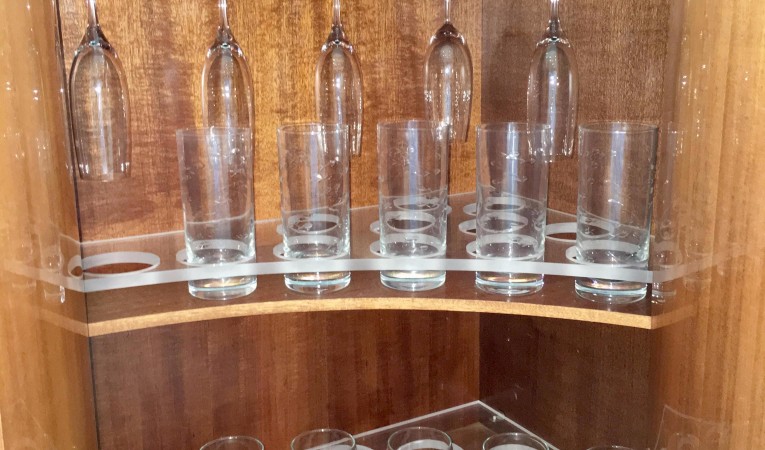 64 Hatteras Custom Glass Storage