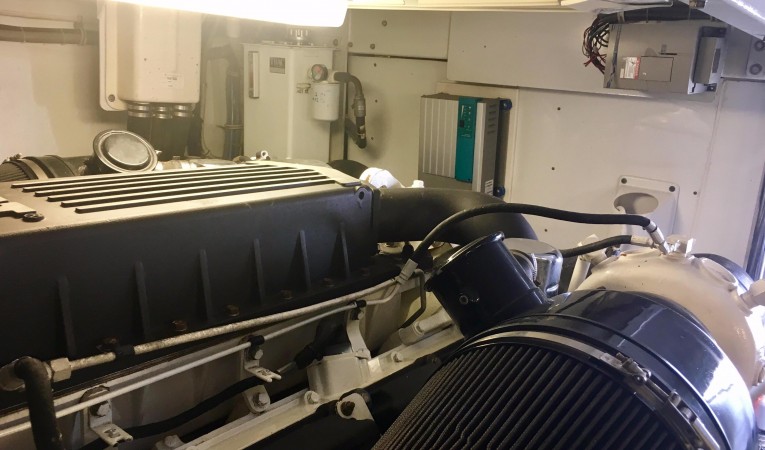 64 Hatteras Engine Room