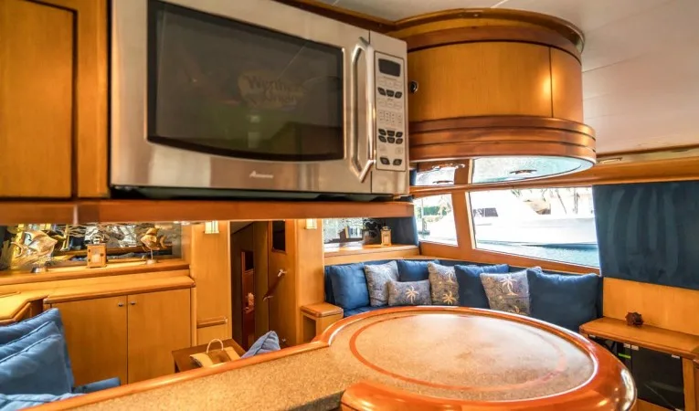 76 Palmer Johnson Galley Bar with Overhead Microwave