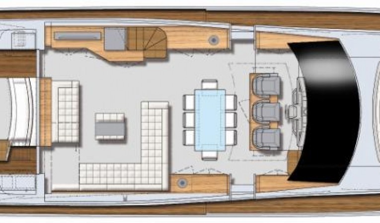 82 Pershing Manufacturer Provided Image: Pershing 82 Upper Deck Layout Plan